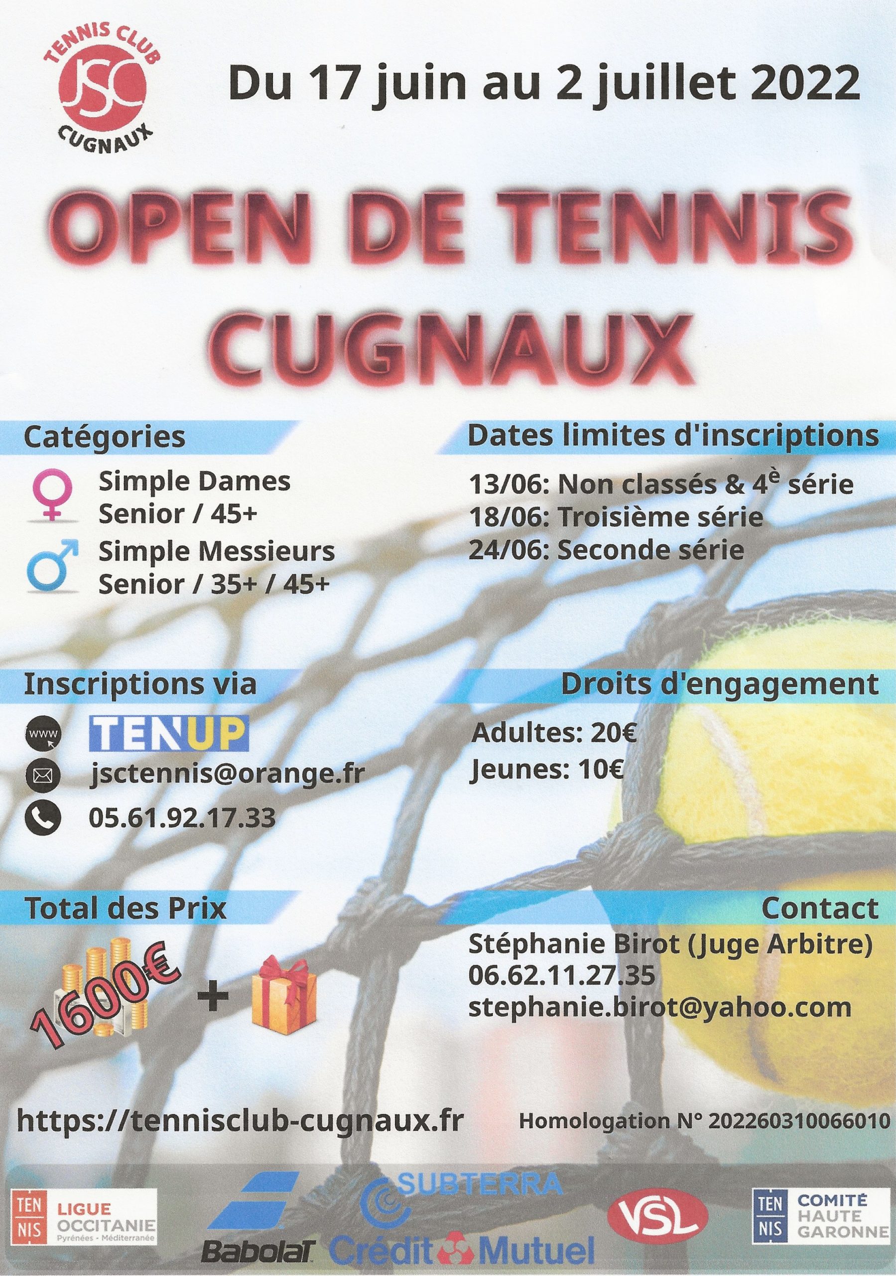 Affiche Open JSC Tennis 2022